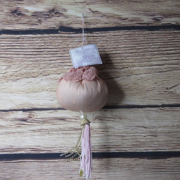 Believe in Vintage Porcelain Doll Head & Ball with Tassel Christmas Ornament - Picture 5 of 7